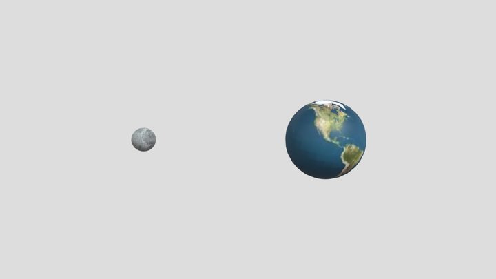 Moon And Earth 3D Model