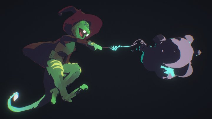 Lizard Magister of Random Arts - Quill Art 3D Model