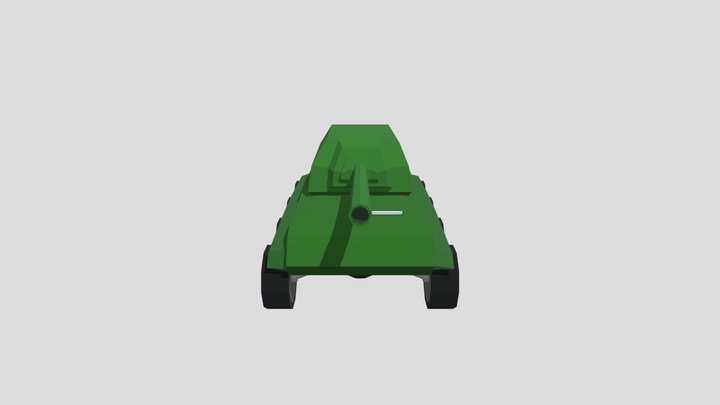 Low Poly Wheel Tank 3D Model