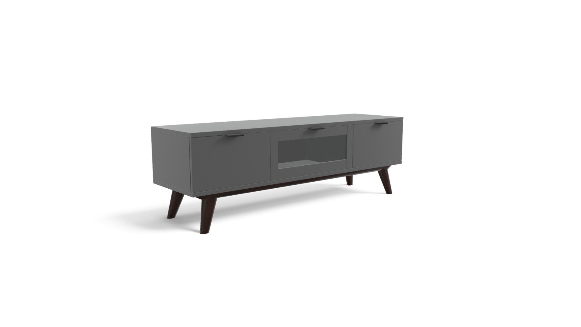 Aveiro Media Unit, Dark Stain Oak and Grey