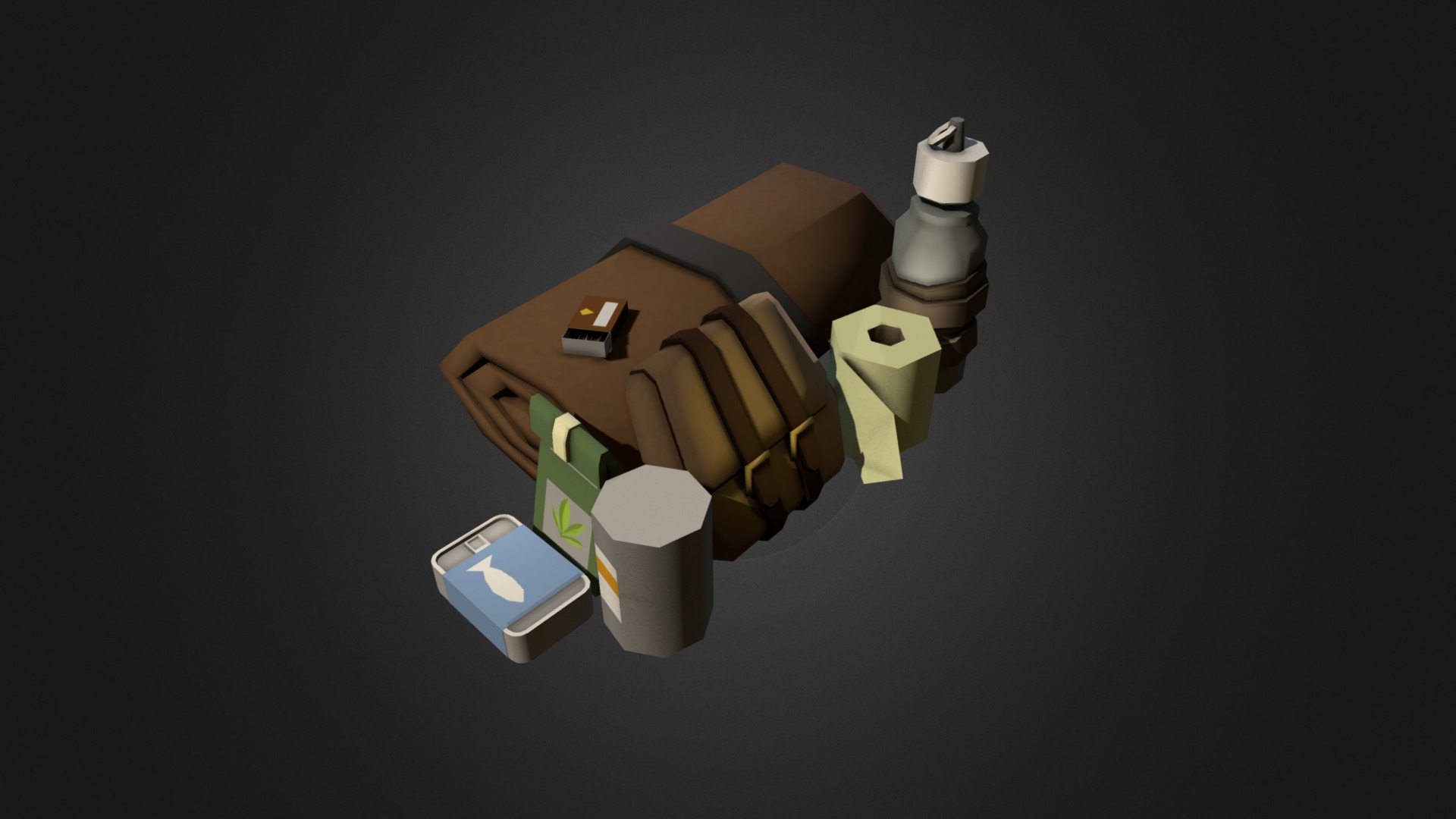 3D model Traveling kit - This is a 3D model of the Traveling kit. The 3D model is about a small box with a small box.
