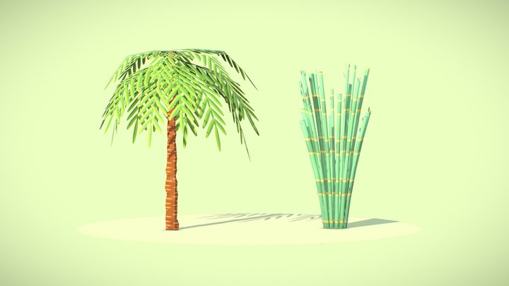 Palm and bamboo 3D Model