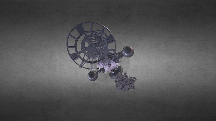 Triaxial Tourbillon Clock 3D Model