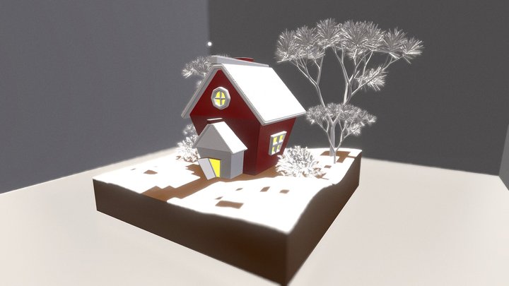 Little Winter Snow House 3D Model