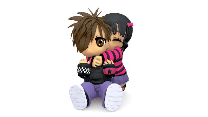 Emo hugz 3D Model