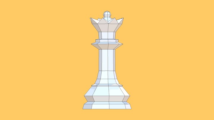 Modelo 3D Lowpoly da Rainha do Xadrez - TemplateMonster