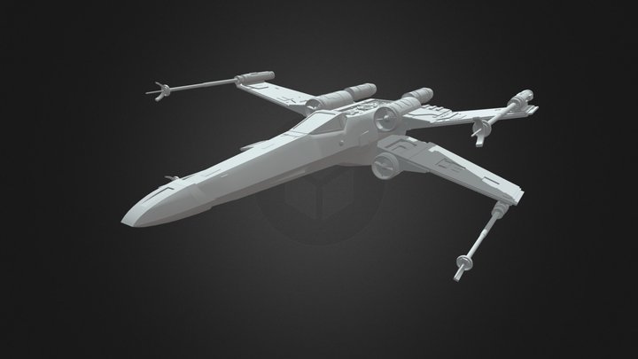 X-Wing Fighter (Star Wars) Open Wings 3D Model