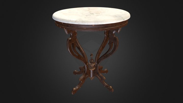 Antique Pedestal Table 001 (High Poly) V1 3D Model