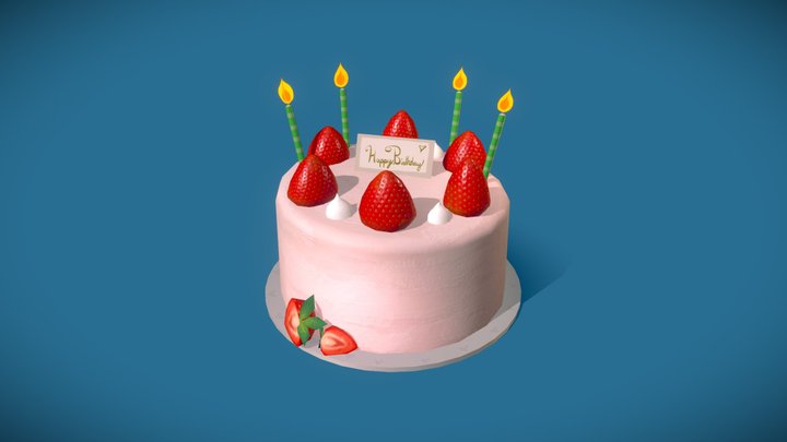 Animal Crossing Birthday Cake 3D Model