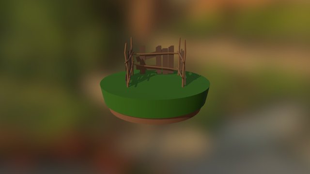 Low Poly Fence 3D Model