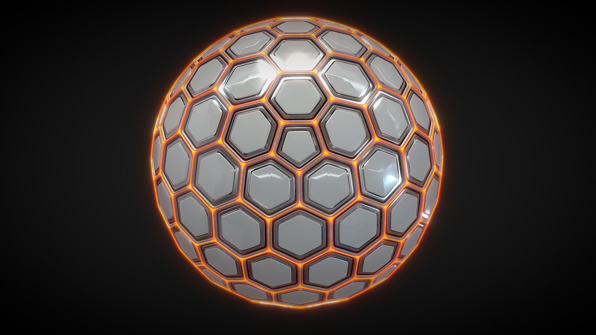 3D model Sci-fi Hexa Sphere - This is a 3D model of the Sci-fi Hexa Sphere. The 3D model is about a circular object with a design on it.