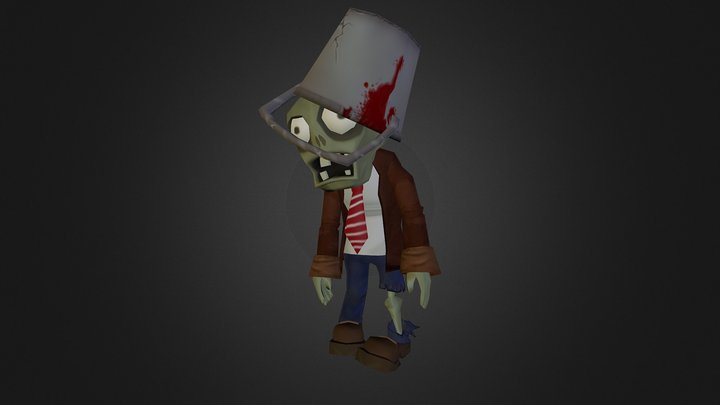 Bucket Head Zombie fan art 3D Model