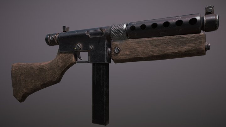 Homemade machinegun 3D Model