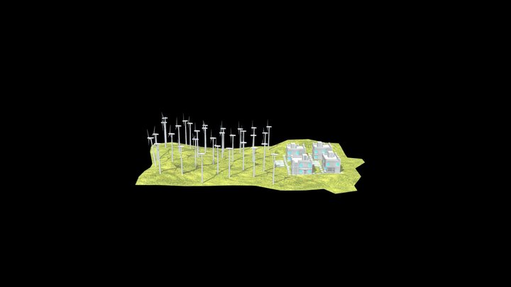 Wind Power Station 3D Model