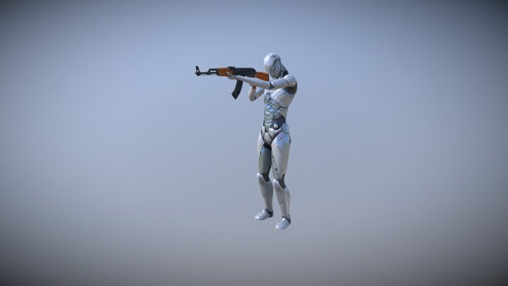 3D pose with a gun - CLIP STUDIO ASSETS