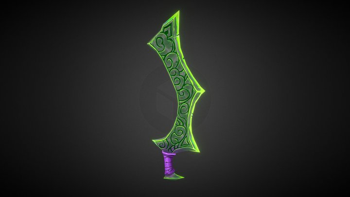 Hand painted cleaver 3D Model