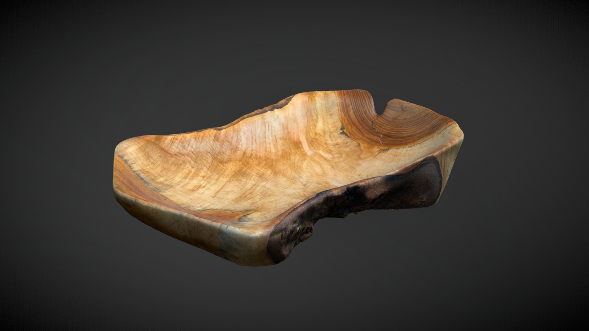 3D model Unique Hand Carved Wooden Bowl - This is a 3D model of the Unique Hand Carved Wooden Bowl. The 3D model is about a close-up of a snail.
