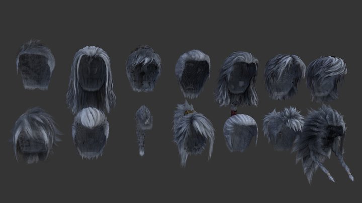 Hair Pack (part 1) 3D Model