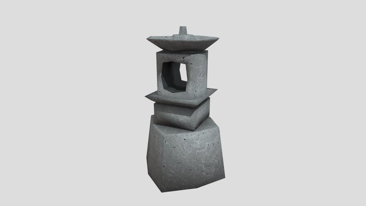 Japanese mini temple (Low Poly) 3D Model