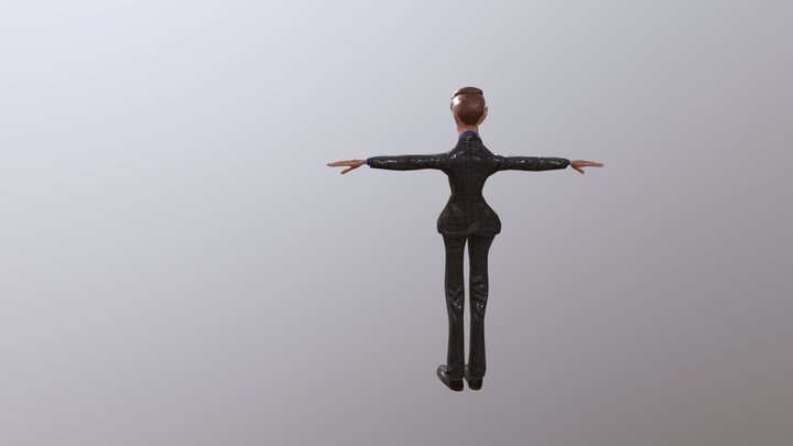 Stylized Businessman Character Model in Suit 3D Model