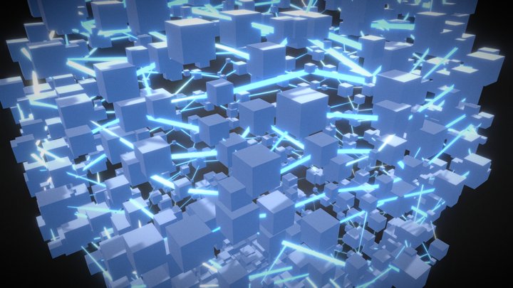 Forming Sphere using Cube Particle 3D Model