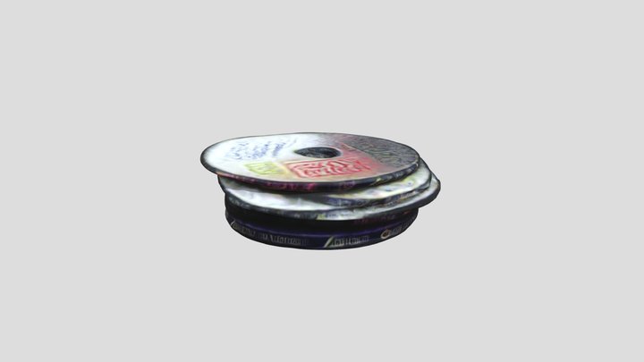 Stack of burned CDs 3D Model