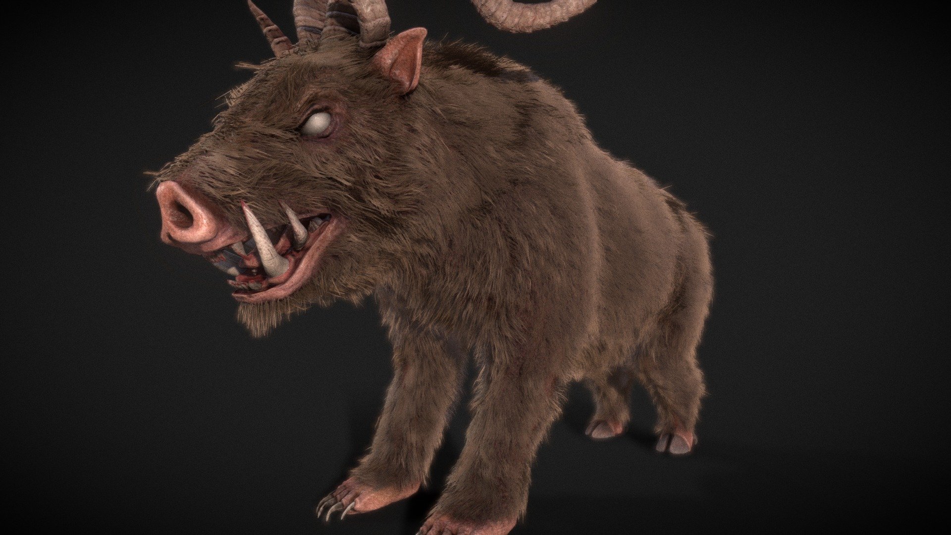 Wild Boar Monster with fur - 3D model by AliasHasim [41f502e] - Sketchfab