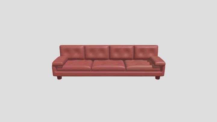Furniture Red Sofa 3D Model