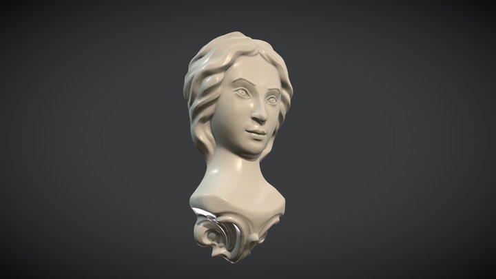 Girl Face Hollow 3D Model