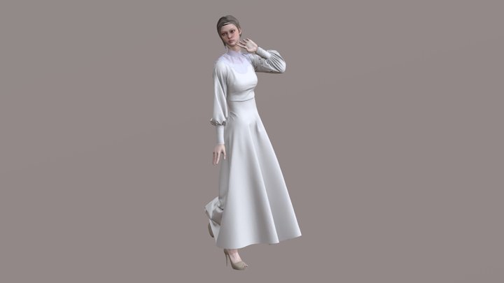 Зиедыня Лаура ХТК 2 - 2024 - Прогулочное платье 3D Model