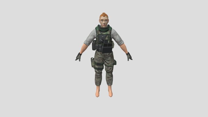 GART 220 - Female Soldier Character 3D Model