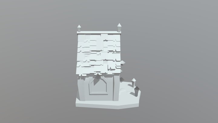 Untextured Unstable Shack 3D Model