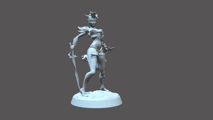 Female Wild Hunter 3D Model