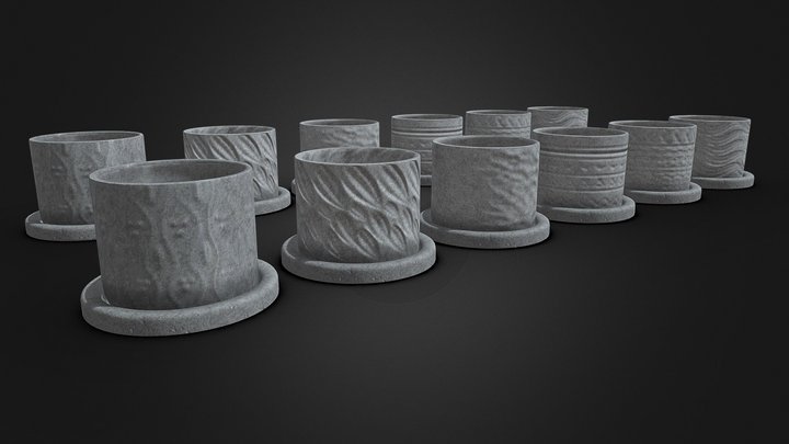 Modern Ceramic Planter – High & Low Poly 3D Model