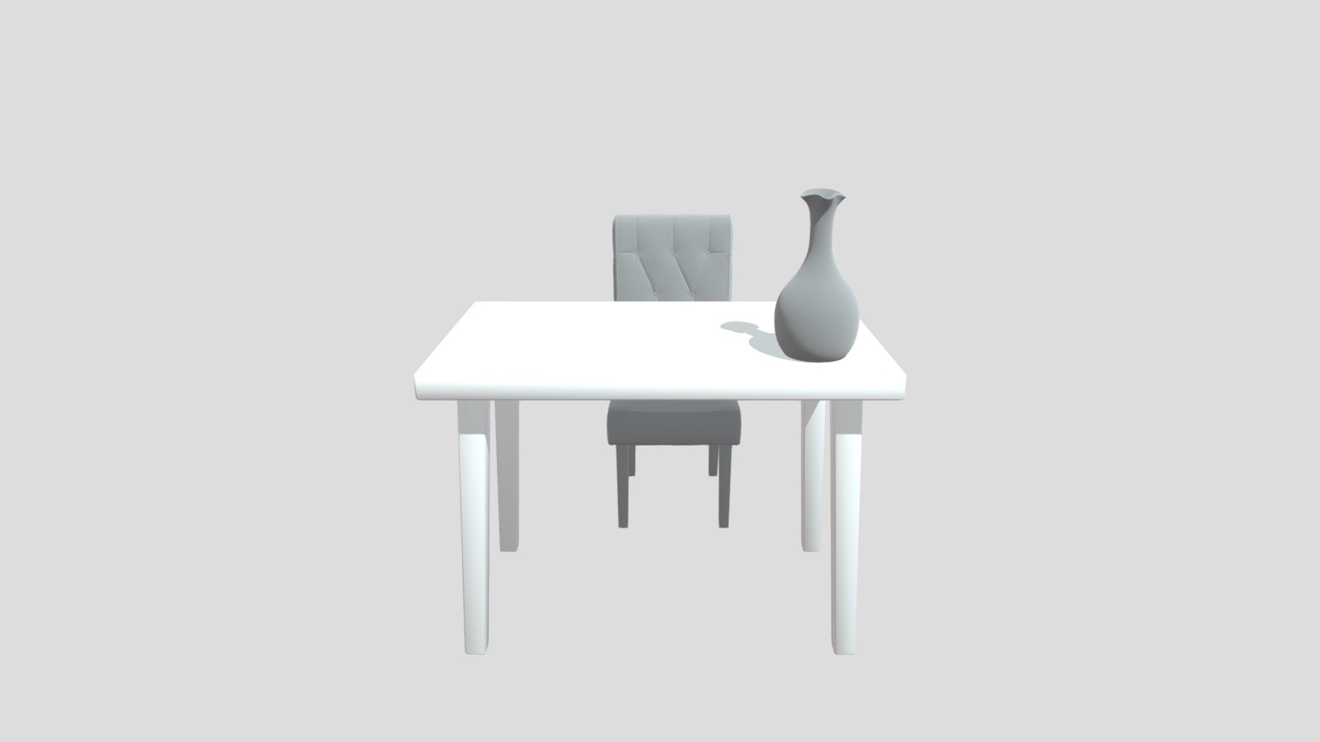 Marble Table With Chair and Glazed Vase