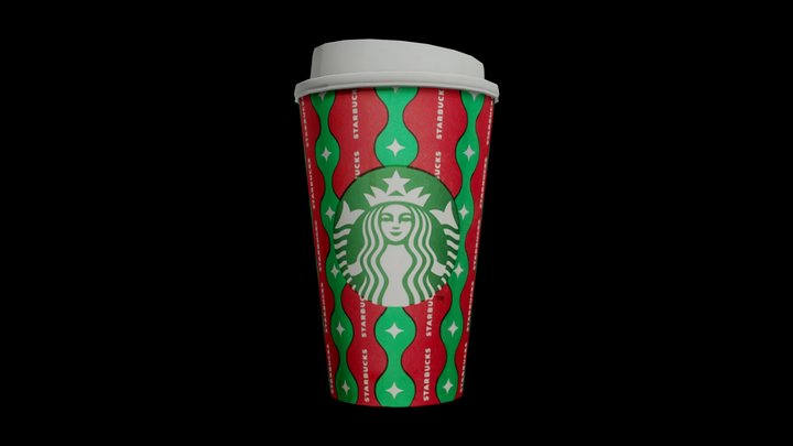 Starbucks Christmas Coffee Cup 3D Model