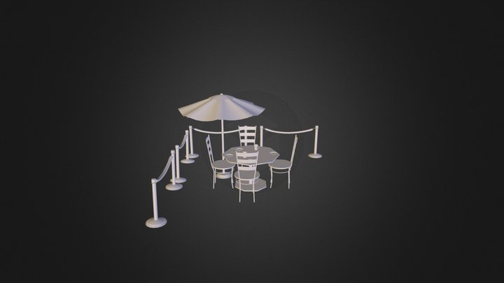 Outdoor Cafe Set 3D Model