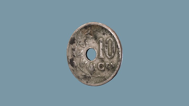 10 centimes coin from 1906 (Belgium) 3D Model