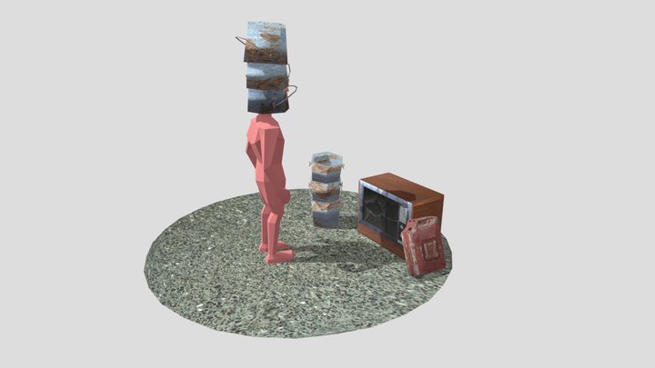Rustborn - 3 simple Props 3D Model