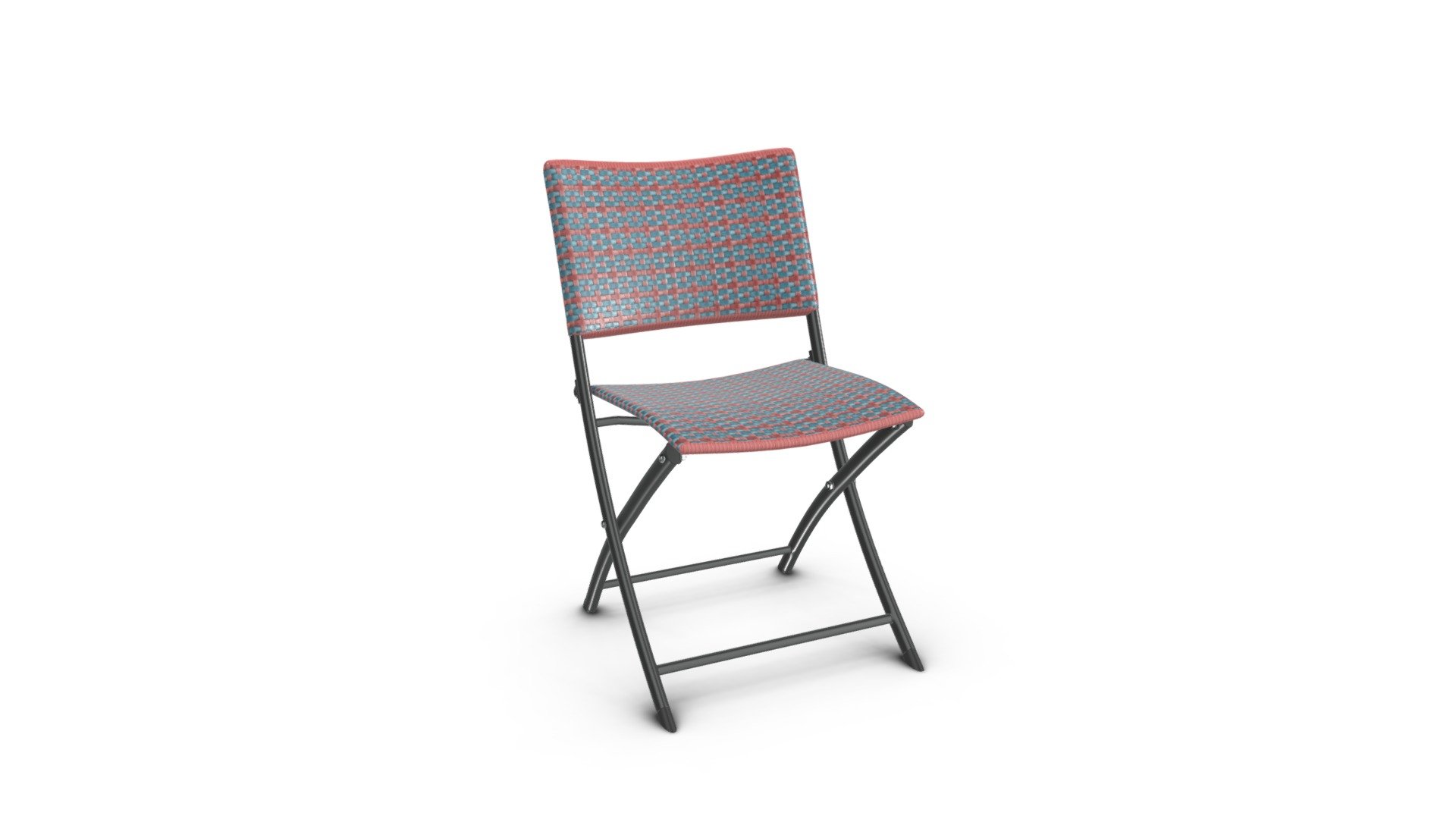 Set of 2 Pya Dining Chair, Rust Red and Blue