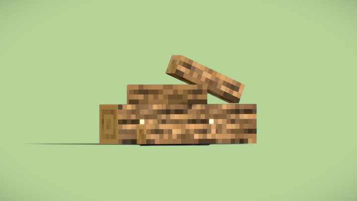 Oak Log Pile 3D Model