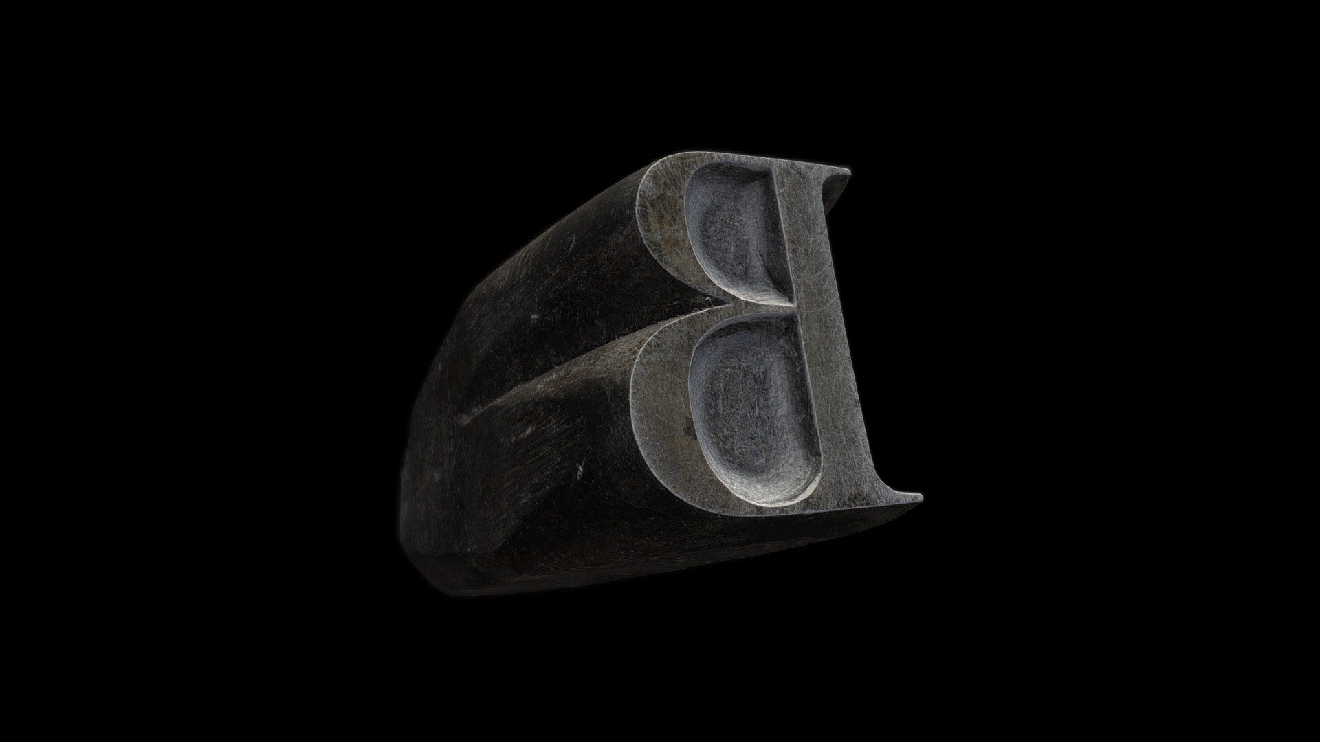 Baskerville Punch Pt.60 Roman Uppercase B — Sketchfab embed 3D viewer