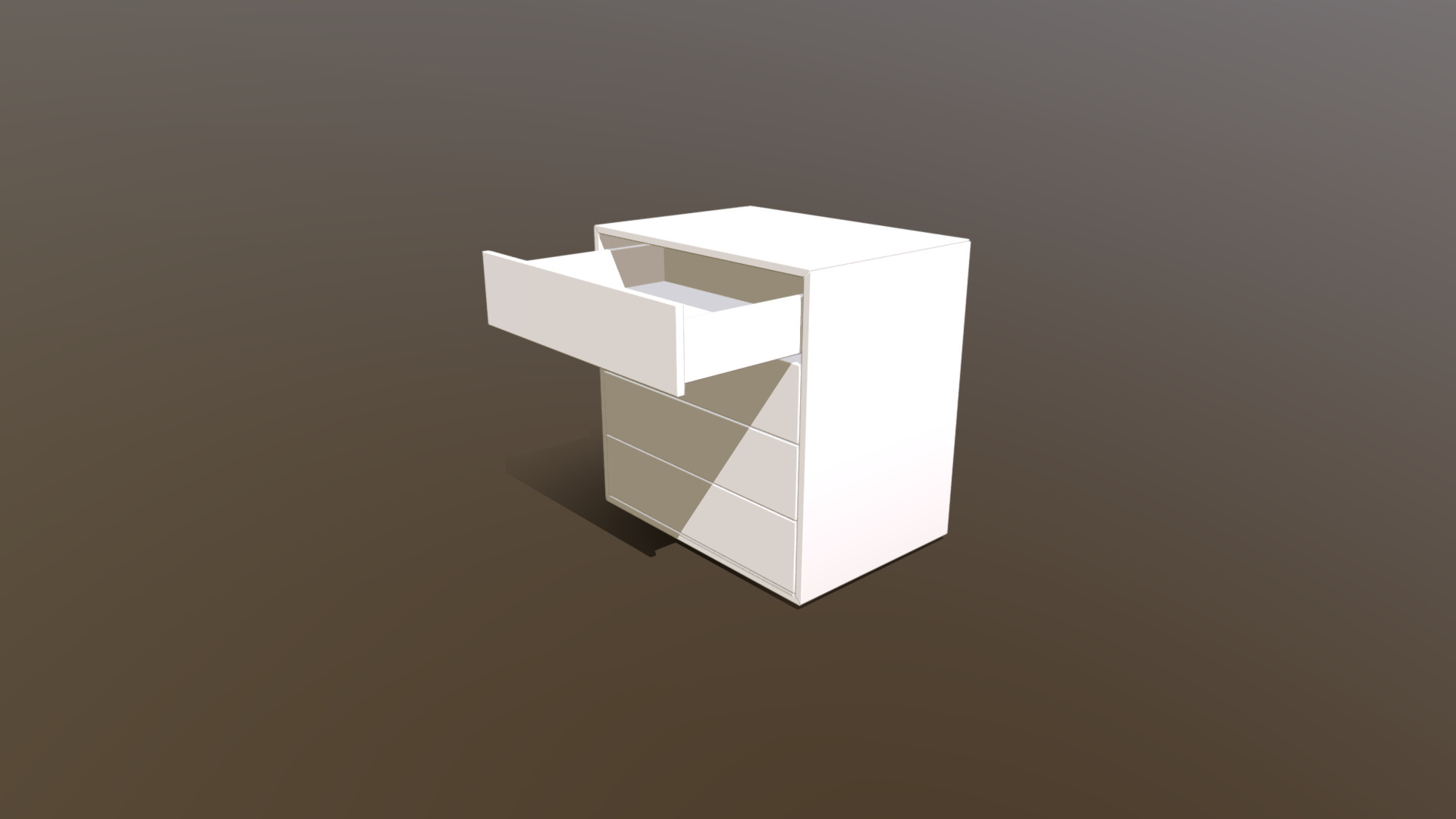 3D model Animated Drawer Shelf 05 - This is a 3D model of the Animated Drawer Shelf 05. The 3D model is about a white box with a black background.