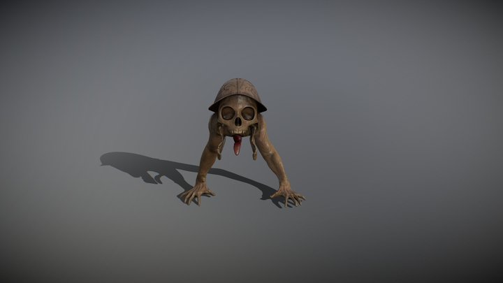 Crawling Skull – Undead Monster Asset 3D Model