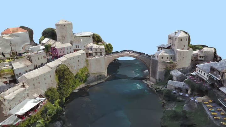 Stari Most, Old Bridge - Mostar Bridge, Köprüsü 3D Model