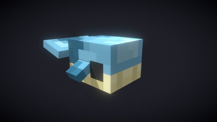 low poly Baby Whale - Blockbench 3D Model