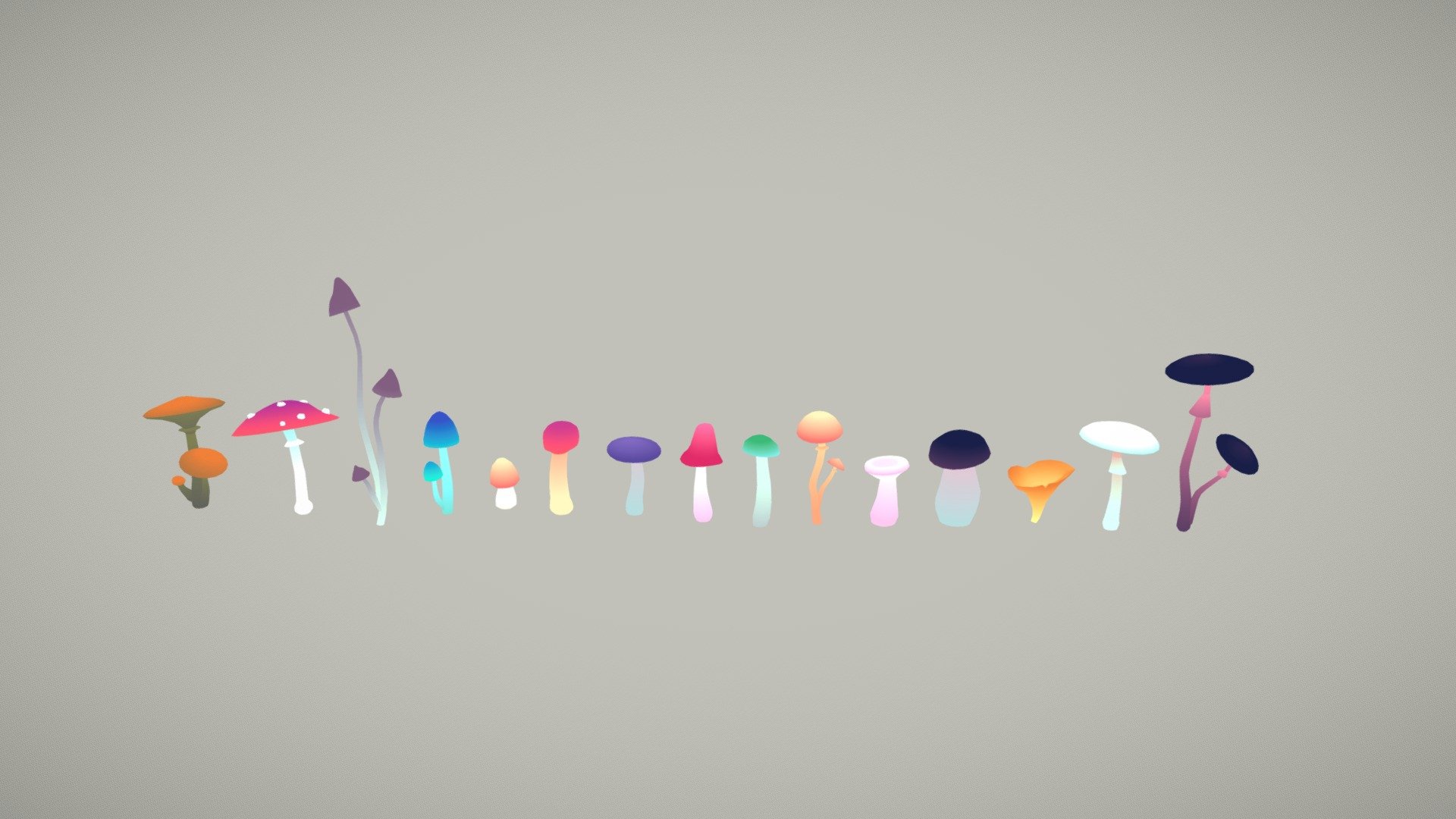 Low Poly Mushroom Assets