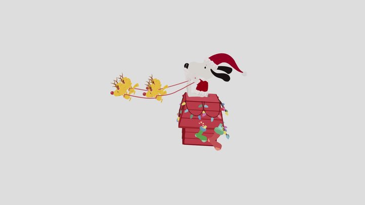 Snoopy Santa 3D Model