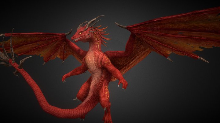 Dragón Fuego Definitivo 3D Model