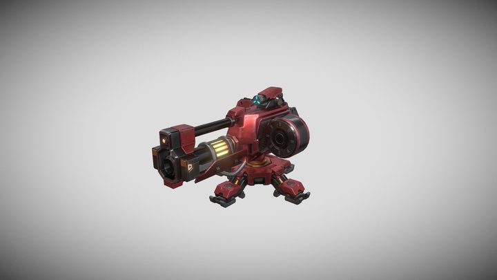 Scifi_Turret_Type1_Basic 3D Model